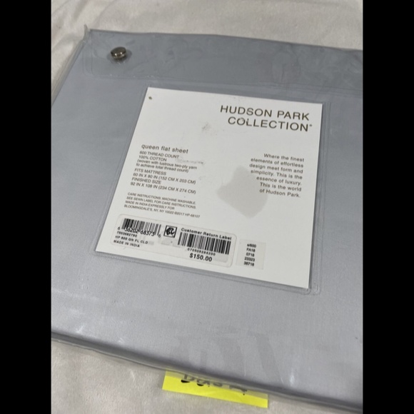 NIB [ Queen ] for Hudson Park 600TC Cotton Flat Sheet‎ in Cloud - Picture 2 of 12
